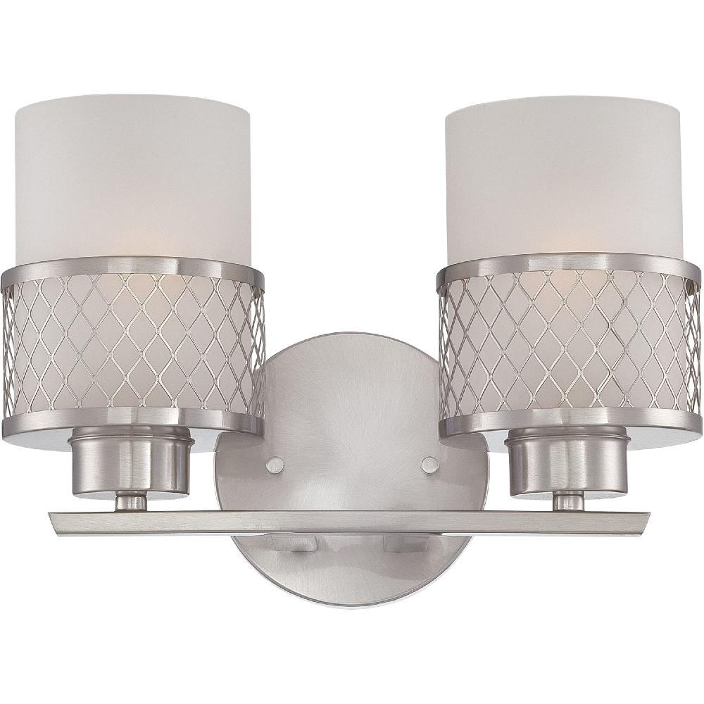 nuvo lighting Fusion 2 Light 12 inch Brushed Nickel Vanity Light Wall Light