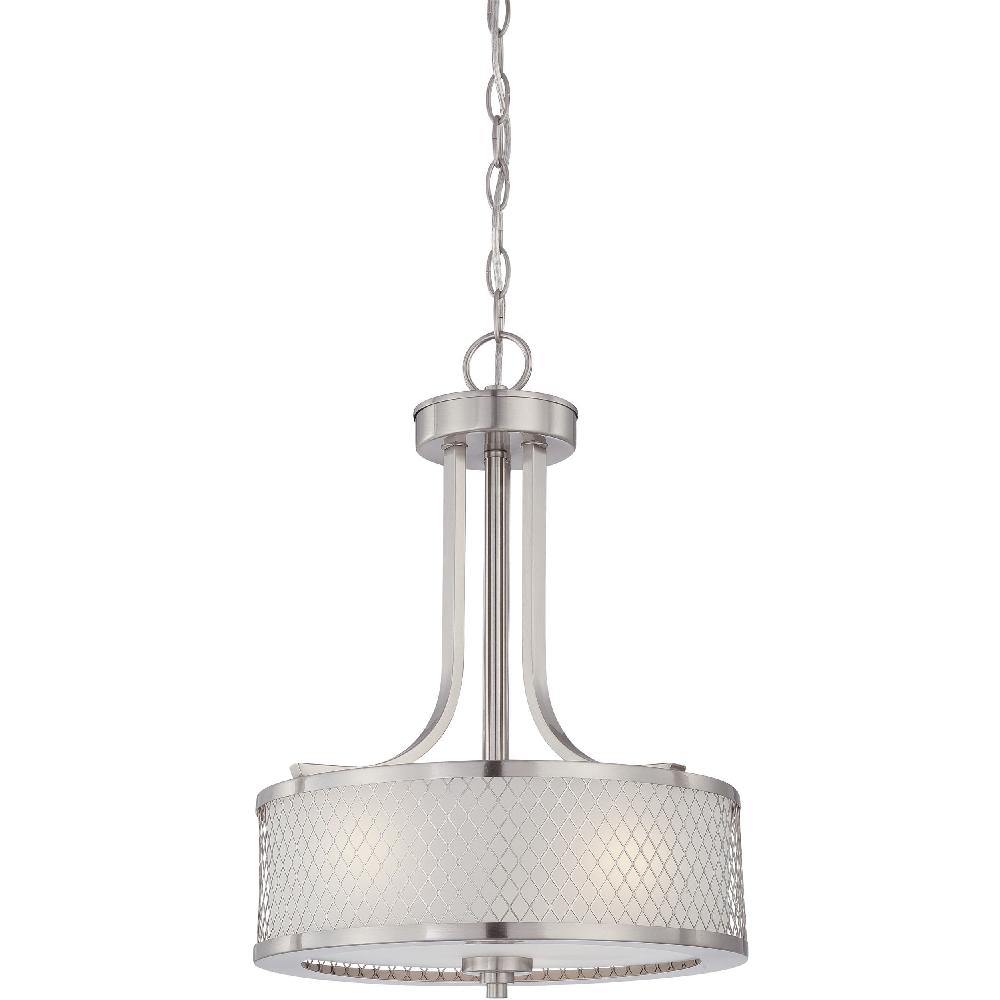 nuvo lighting Fusion 3 Light 13.75 inch Brushed Nickel Pendant Ceiling Light
