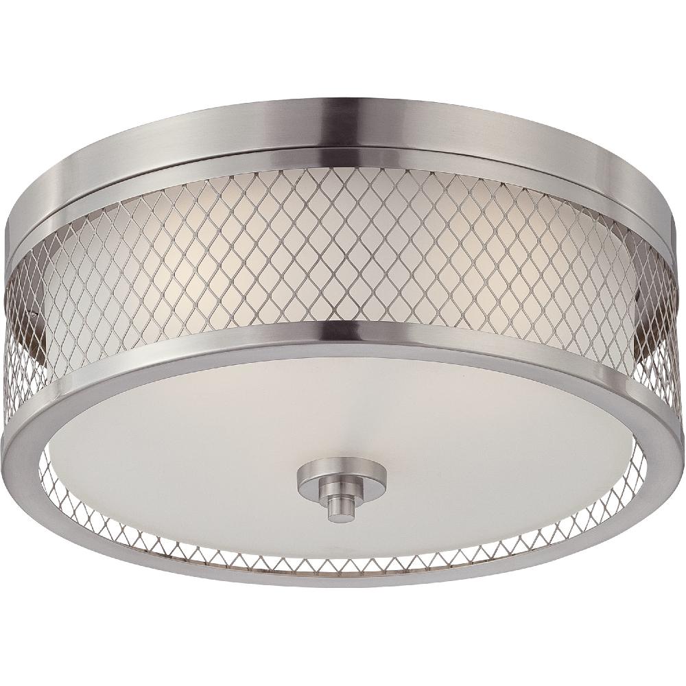 nuvo lighting Fusion 3 Light 15 inch Brushed Nickel Flush Mount Ceiling Light