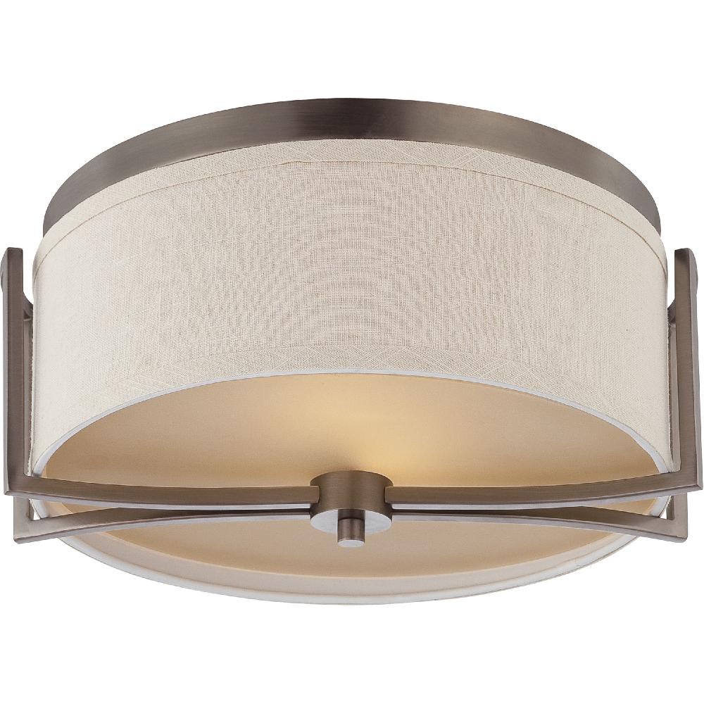 nuvo lighting Gemini 2 Light 14.75 inch Hazel Bronze Flush Mount Ceiling Light
