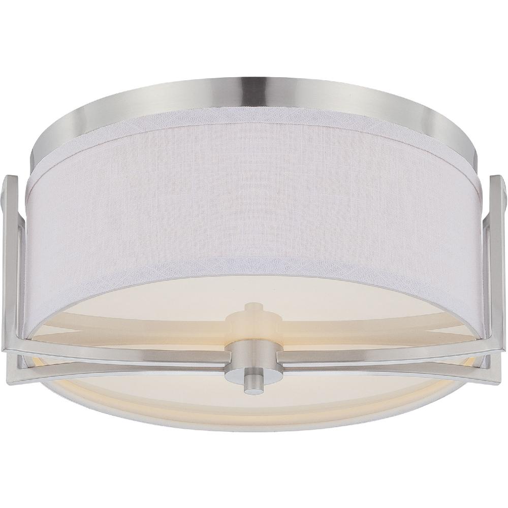 nuvo lighting Gemini 2 Light 15 inch Brushed Nickel Flush Mount Ceiling Light