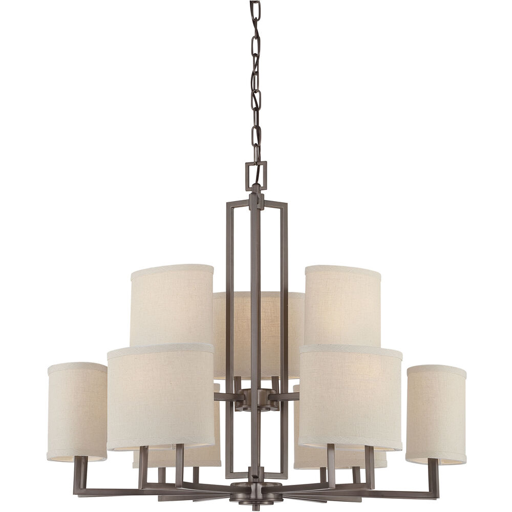 Nuvo Lighting Gemini 9 Light 31.25 Inch Hazel Bronze Chandelier Ceiling Light