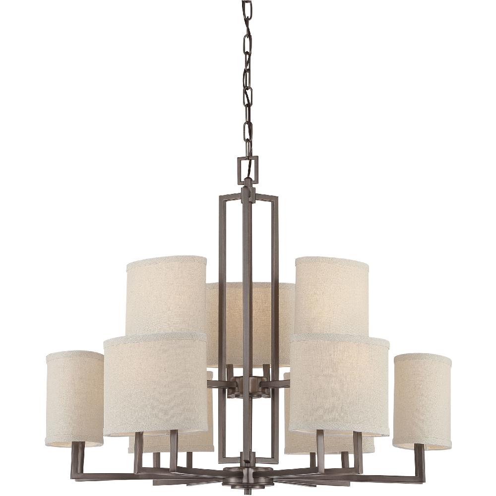 nuvo lighting Gemini 9 Light 31.25 inch Hazel Bronze Chandelier Ceiling Light