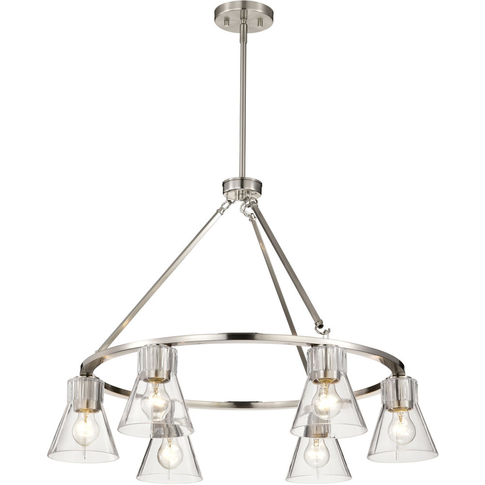 Nuvo Lighting Gianna 30 Inch Brushed Nickel Chandelier Ceiling Light
