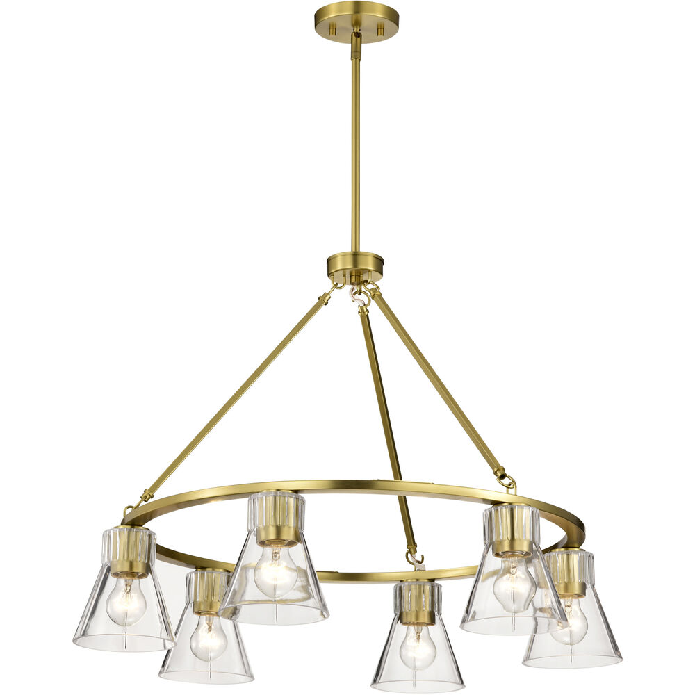 Nuvo Lighting Gianna 30 Inch Vintage Brass Chandelier Ceiling Light
