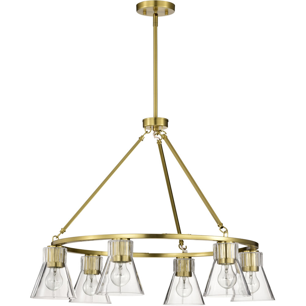 Nuvo Lighting Gianna 30 Inch Vintage Brass Chandelier Ceiling Light