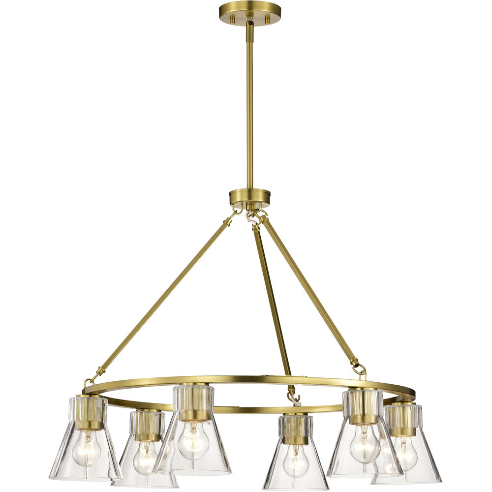 Nuvo Lighting Gianna 30 Inch Vintage Brass Chandelier Ceiling Light