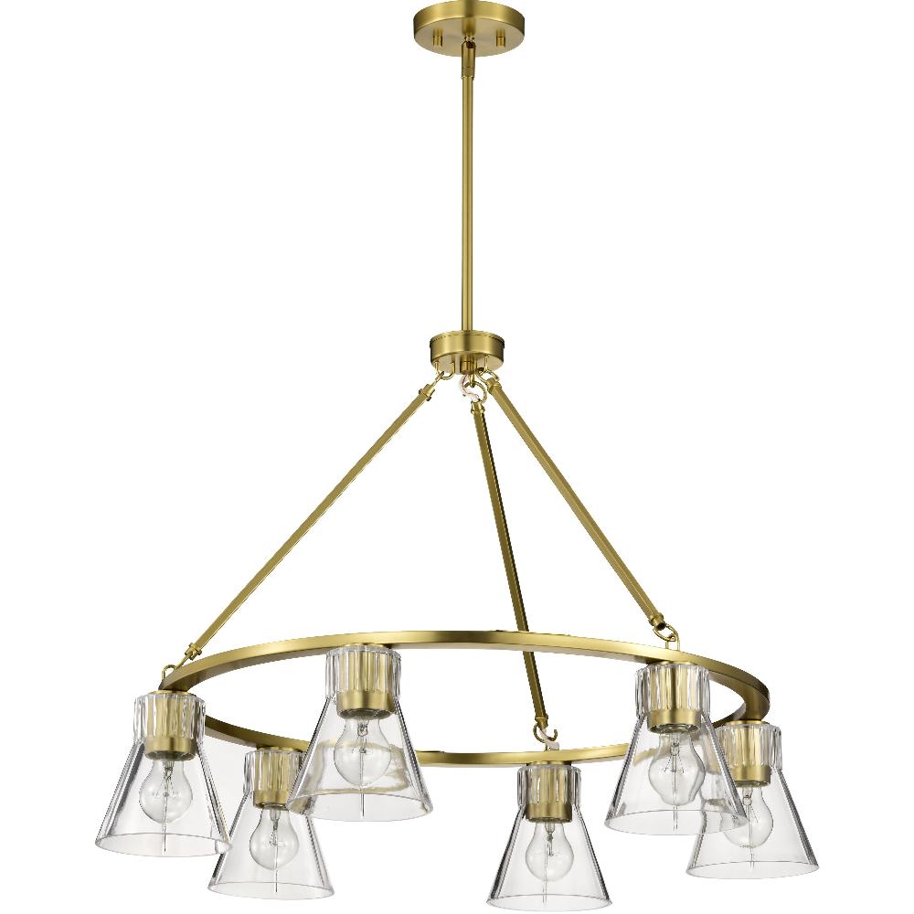 nuvo lighting Gianna 30 inch Vintage Brass Chandelier Ceiling Light