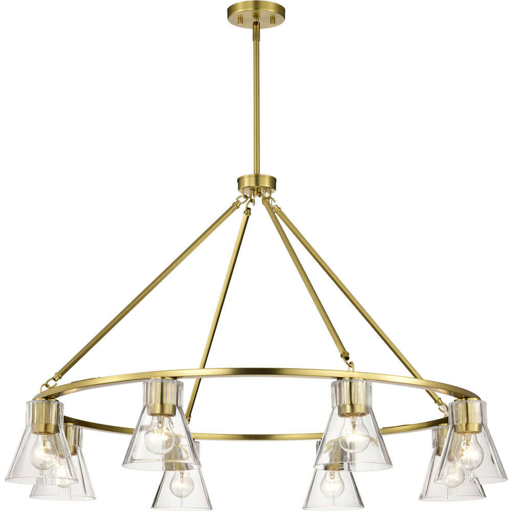 Nuvo Lighting Gianna 40 Inch Vintage Brass Chandelier Ceiling Light
