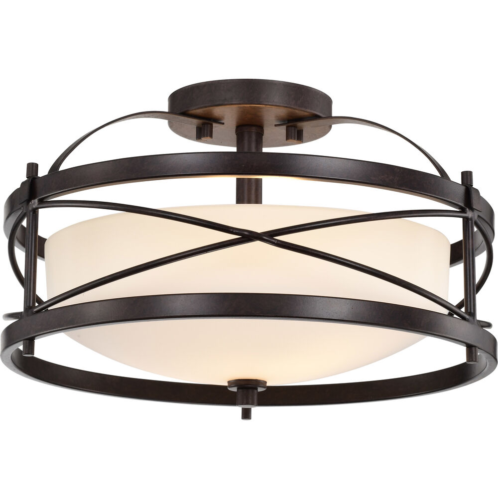 Nuvo Lighting Ginger 2 Light 14 Inch Old Bronze Semi Flush Mount Ceiling Light