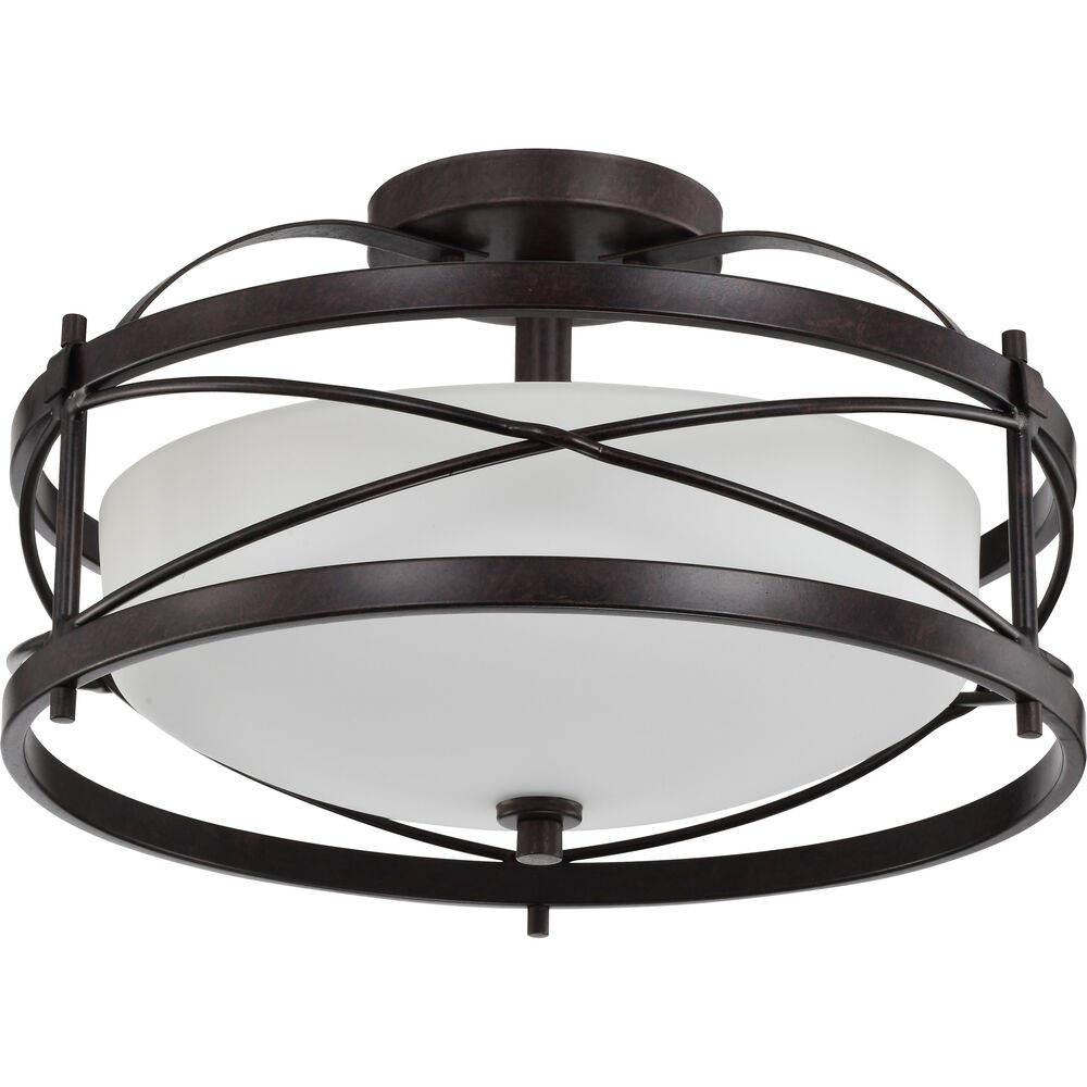 Nuvo Lighting Ginger 2 Light 14 Inch Old Bronze Semi Flush Mount Ceiling Light