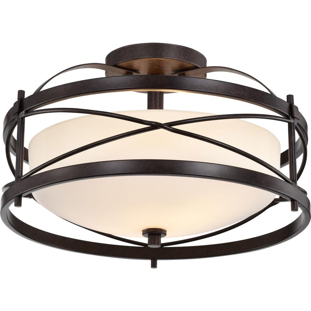 Nuvo Lighting Ginger 2 Light 14 Inch Old Bronze Semi Flush Mount Ceiling Light