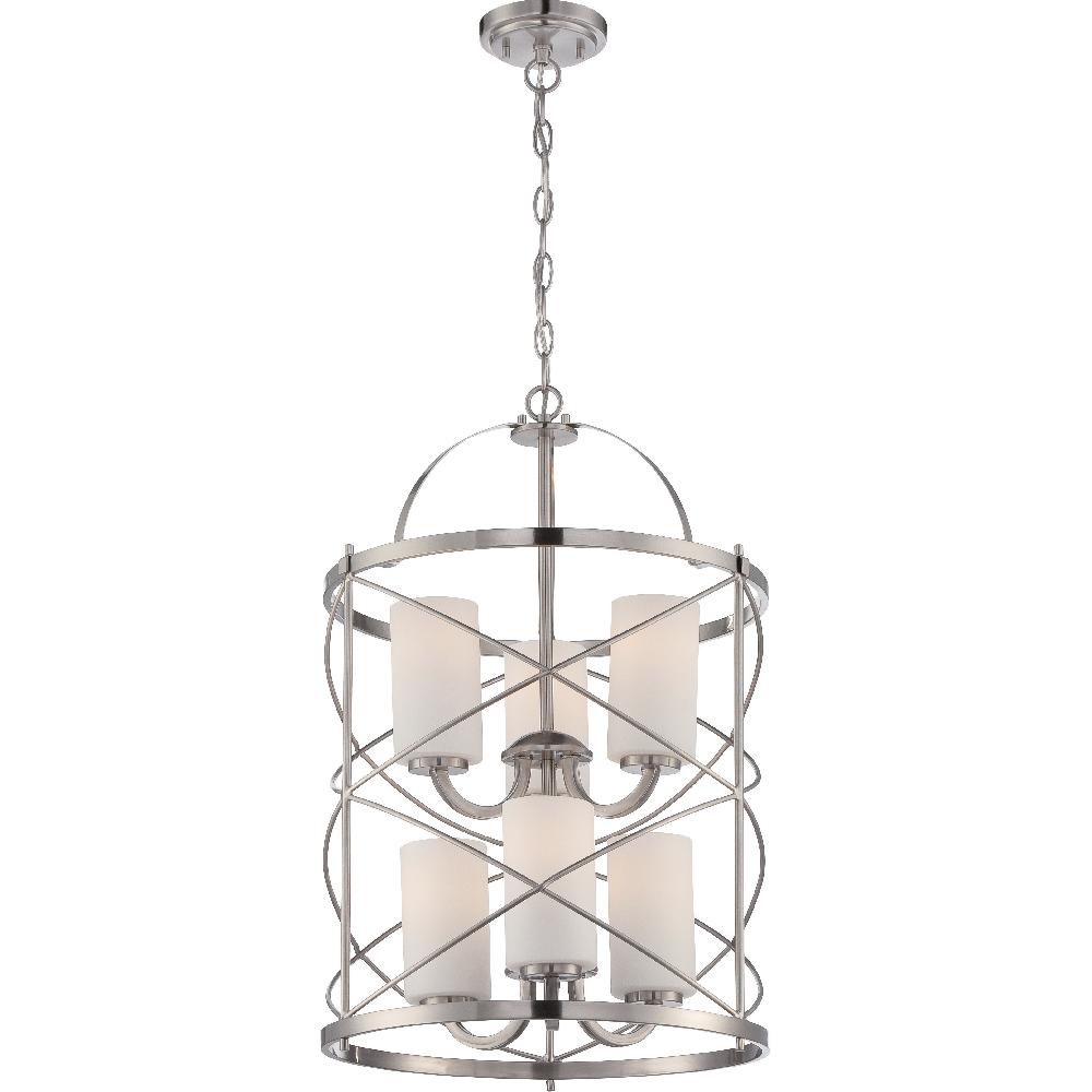 nuvo lighting Ginger 6 Light 16 inch Brushed Nickel Chandelier Ceiling Light