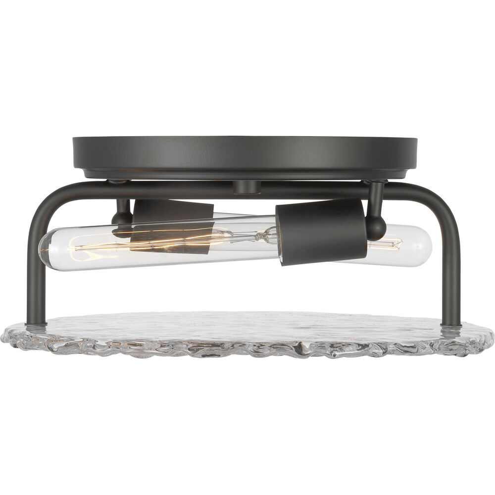 Nuvo Lighting Glacier 2 Light 13 Inch Matte Black Flush Mount Ceiling Light