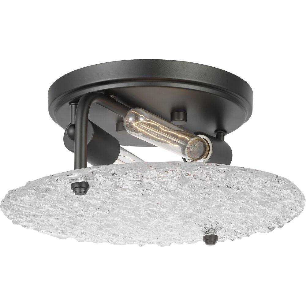 Nuvo Lighting Glacier 2 Light 13 Inch Matte Black Flush Mount Ceiling Light