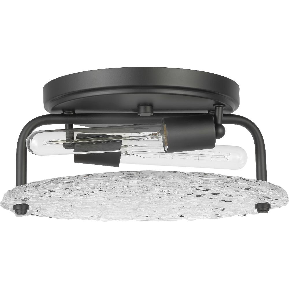 nuvo lighting Glacier 2 Light 13 inch Matte Black Flush Mount Ceiling Light
