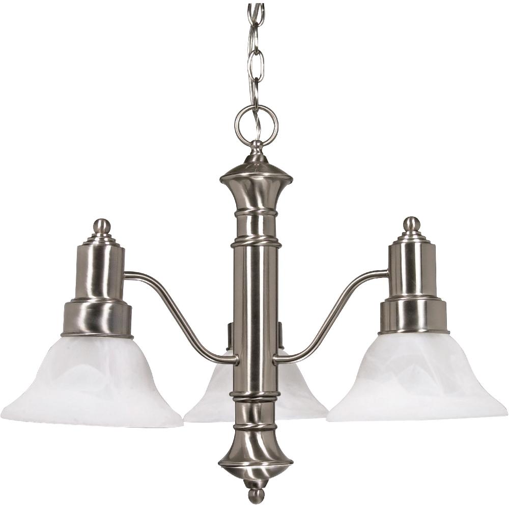 nuvo lighting Gotham 3 Light 22.5 inch Brushed Nickel Chandelier Ceiling Light