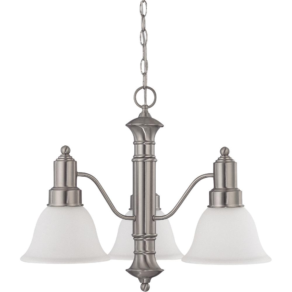 nuvo lighting Gotham 3 Light 22.5 inch Brushed Nickel Chandelier Ceiling Light