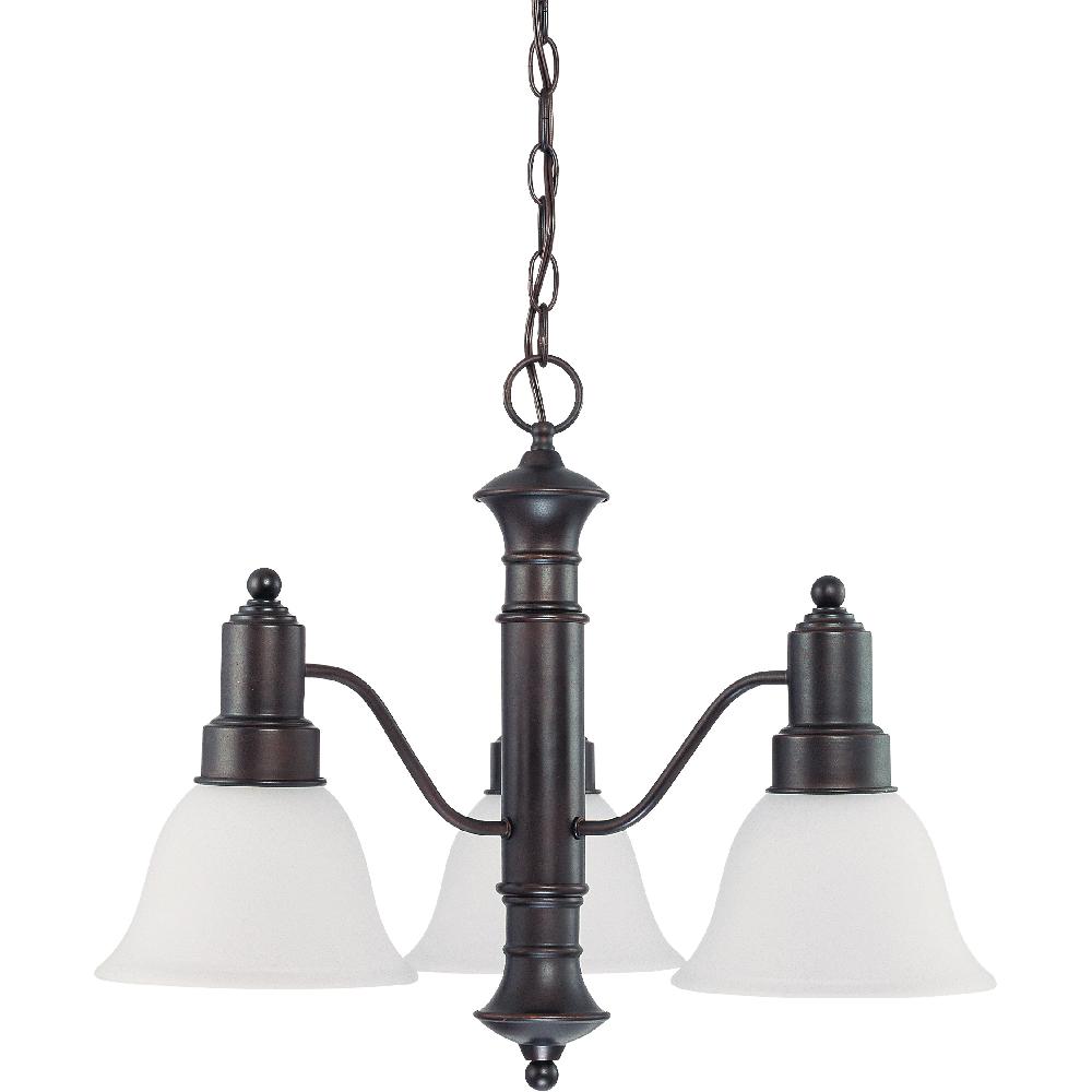 nuvo lighting Gotham 3 Light 22.5 inch Mahogany Bronze Chandelier Ceiling Light