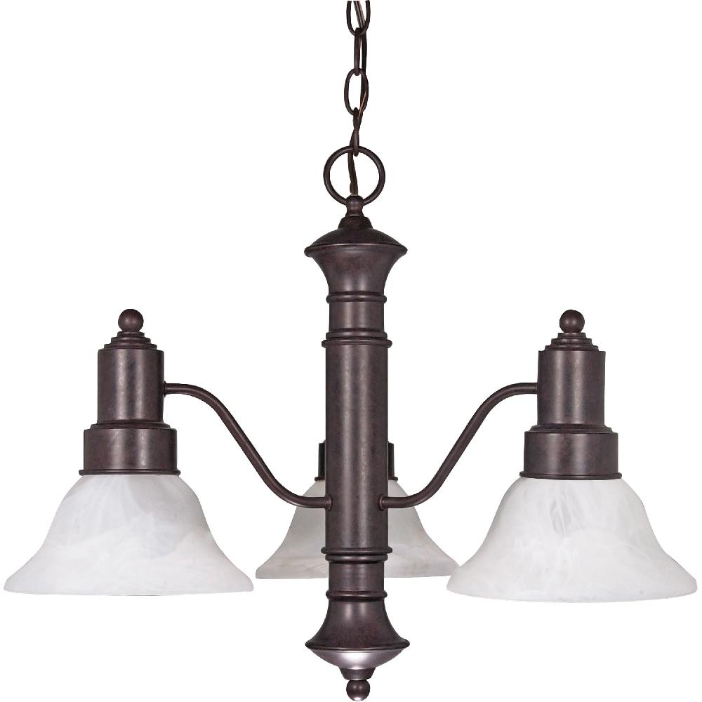 nuvo lighting Gotham 3 Light 22.5 inch Old Bronze Chandelier Ceiling Light