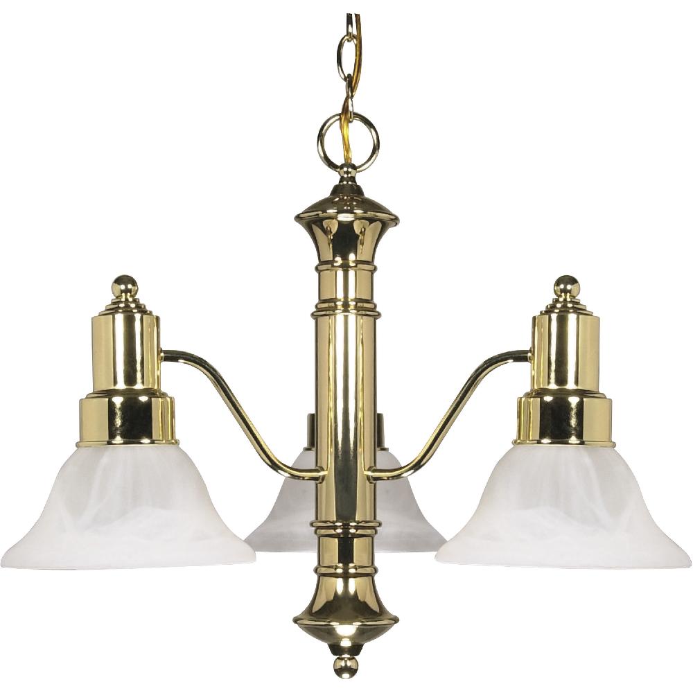 nuvo lighting Gotham 3 Light 22.5 inch Polished Brass Chandelier Ceiling Light
