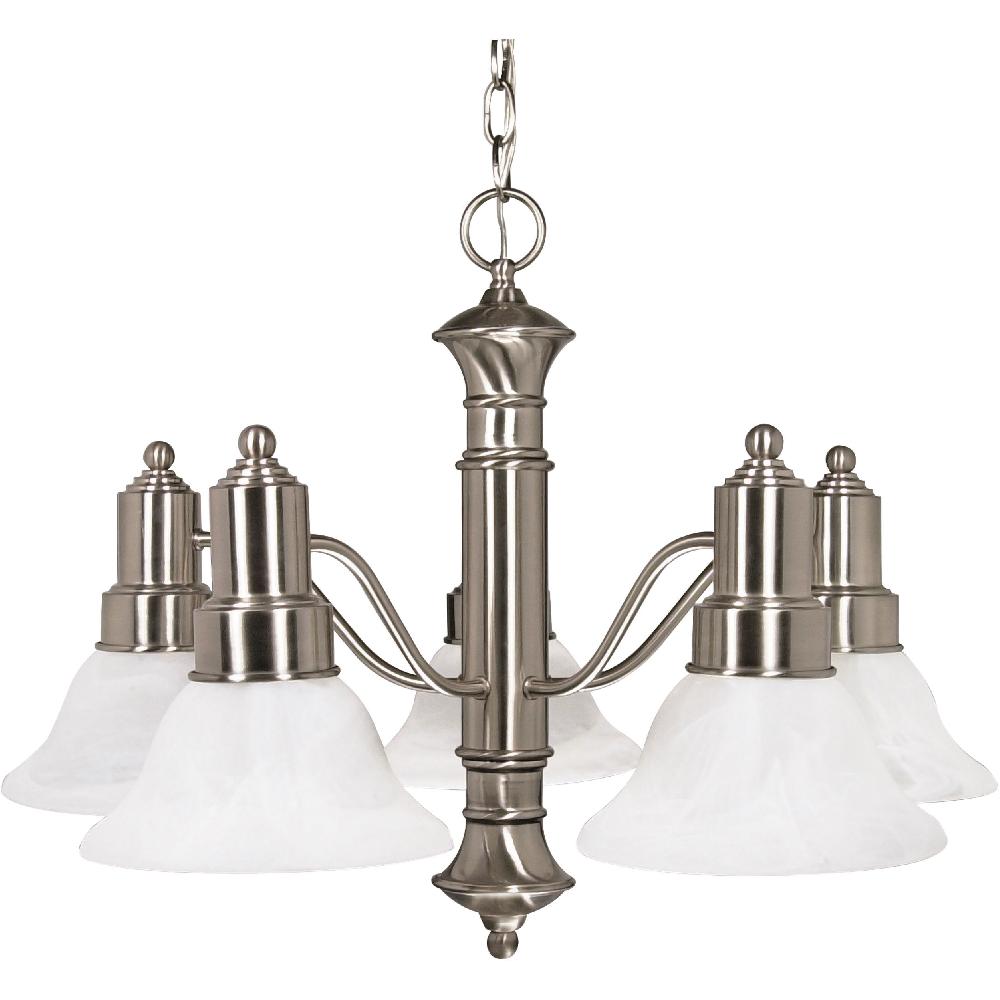 nuvo lighting Gotham 5 Light 24.5 inch Brushed Nickel Chandelier Ceiling Light