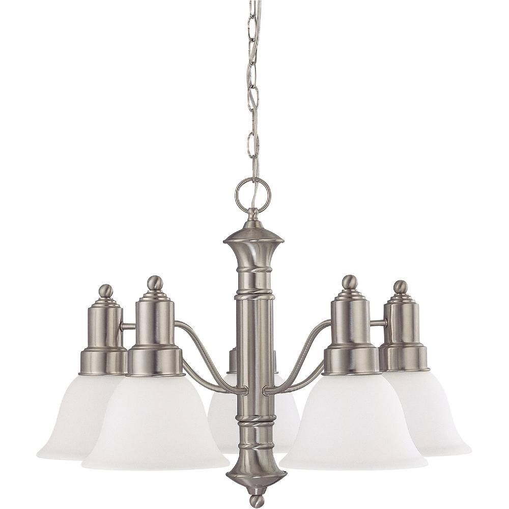 nuvo lighting Gotham 5 Light 24.5 inch Brushed Nickel Chandelier Ceiling Light