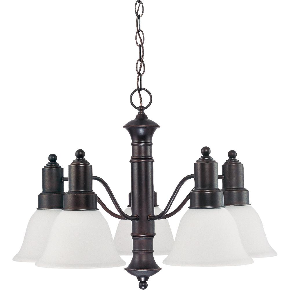 nuvo lighting Gotham 5 Light 24.5 inch Mahogany Bronze Chandelier Ceiling Light