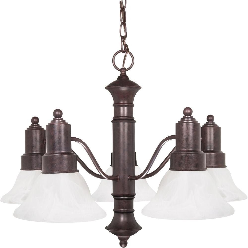 nuvo lighting Gotham 5 Light 24.5 inch Old Bronze Chandelier Ceiling Light
