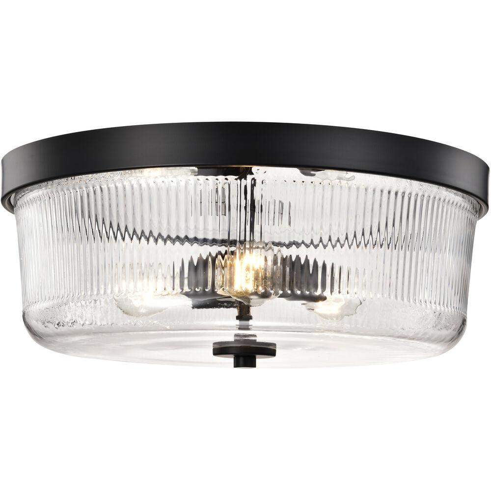 Nuvo Lighting Grayson 17.25 Inch Matte Black Flush Mount Ceiling Light