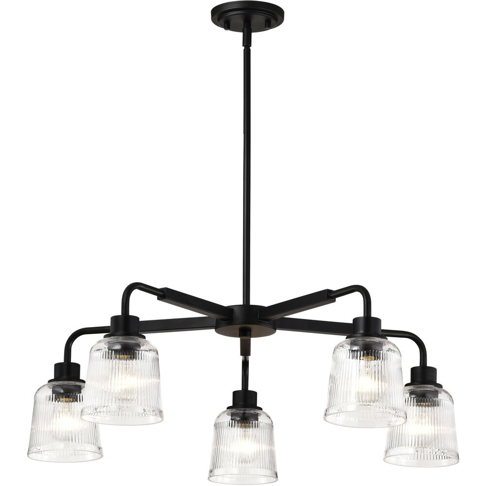Nuvo Lighting Grayson 30 Inch Matte Black Chandelier Ceiling Light