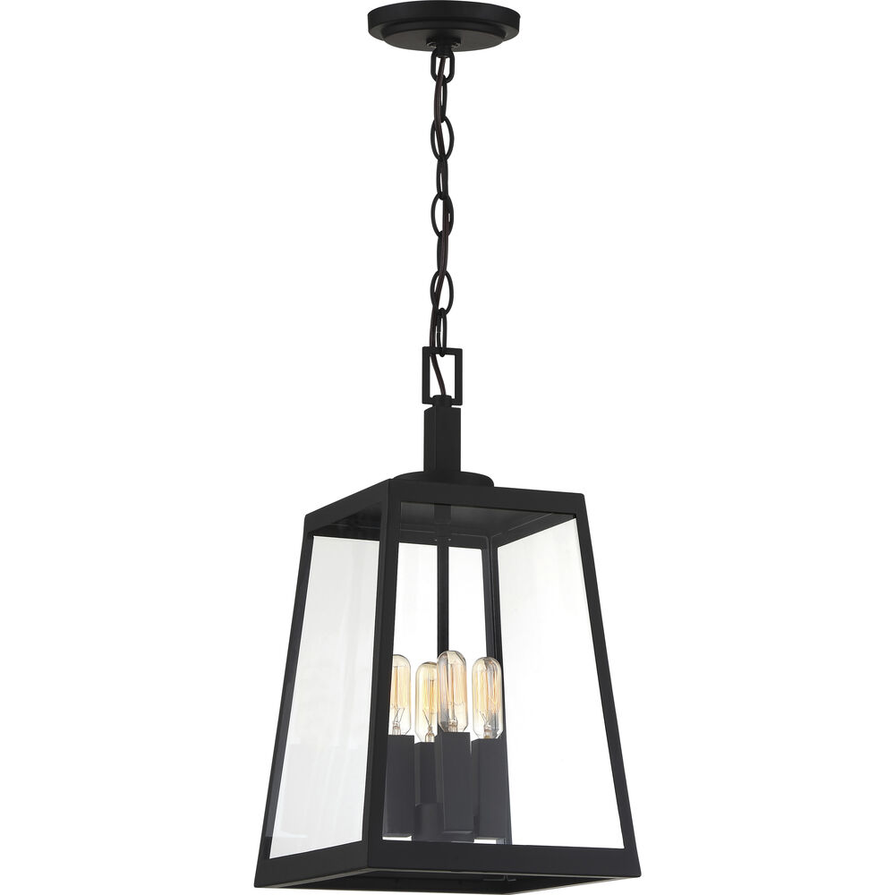 Nuvo Lighting Halifax 4 Light 10 Inch Matte Black And Glass Outdoor Hanging Lantern