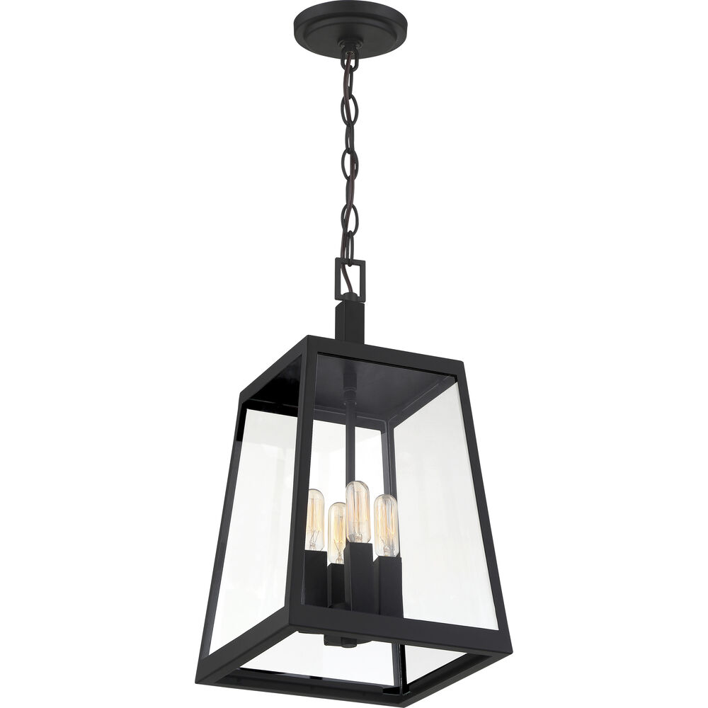 Nuvo Lighting Halifax 4 Light 10 Inch Matte Black And Glass Outdoor Hanging Lantern
