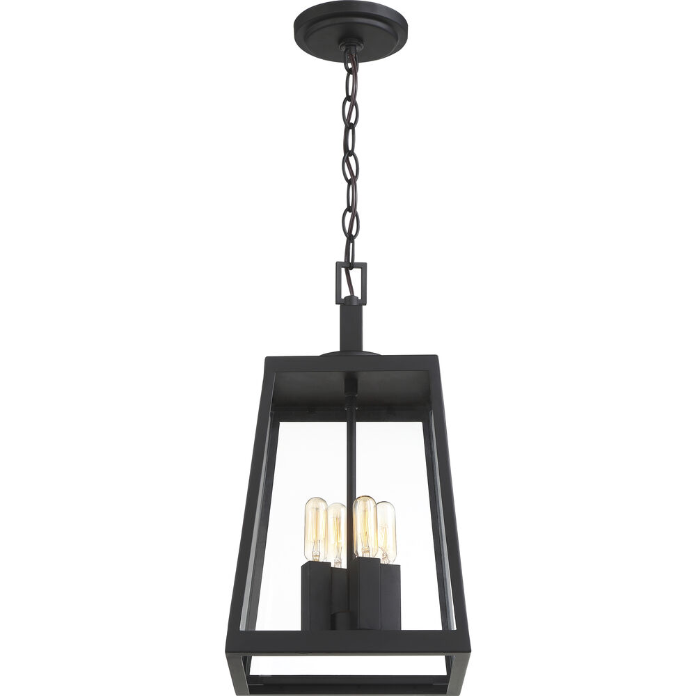 Nuvo Lighting Halifax 4 Light 10 Inch Matte Black And Glass Outdoor Hanging Lantern