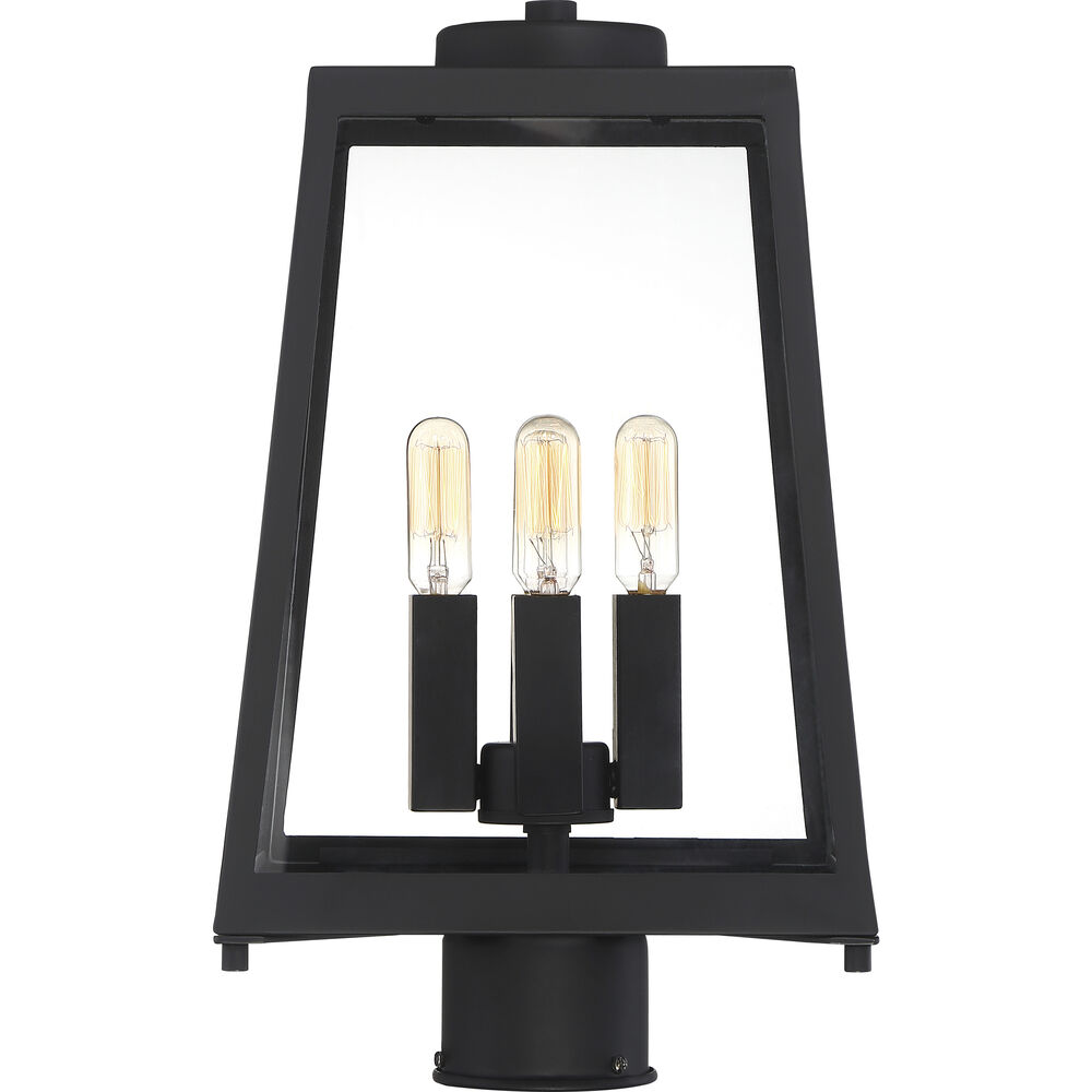 Nuvo Lighting Halifax 4 Light 16 Inch Matte Black And Glass Outdoor Post Lantern