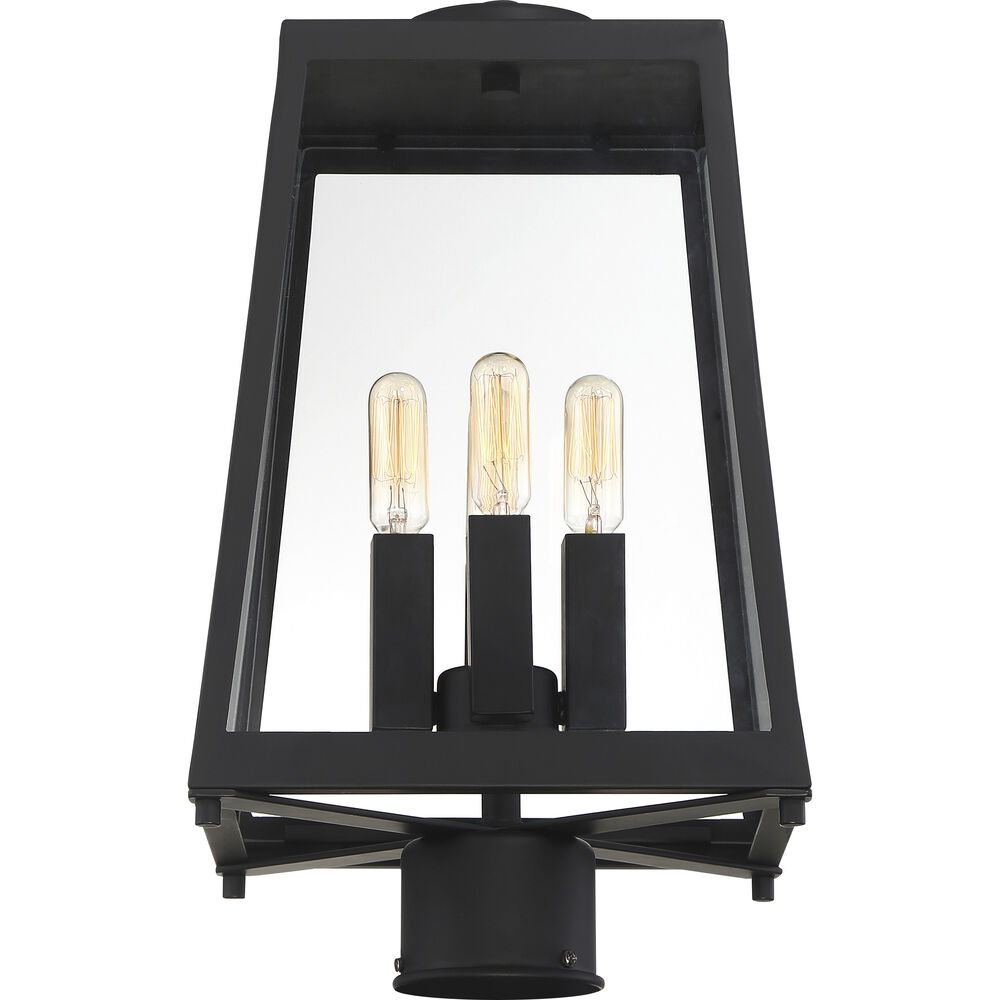 Nuvo Lighting Halifax 4 Light 16 Inch Matte Black And Glass Outdoor Post Lantern