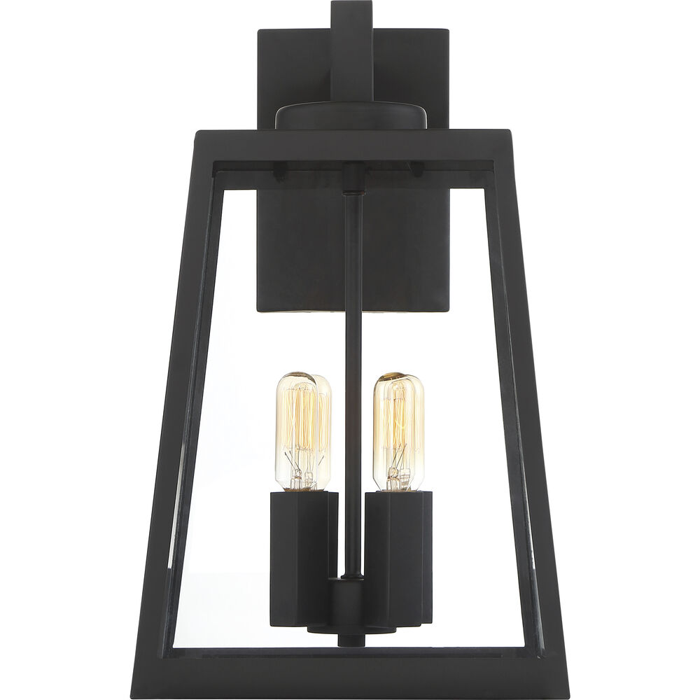 Nuvo Lighting Halifax 4 Light 16 Inch Matte Black And Glass Outdoor Wall Lantern Large