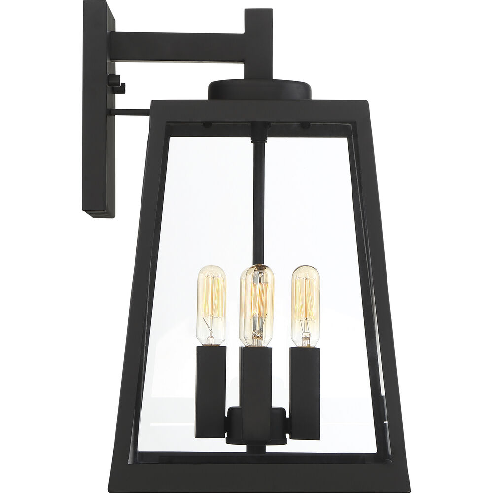 Nuvo Lighting Halifax 4 Light 16 Inch Matte Black And Glass Outdoor Wall Lantern Large