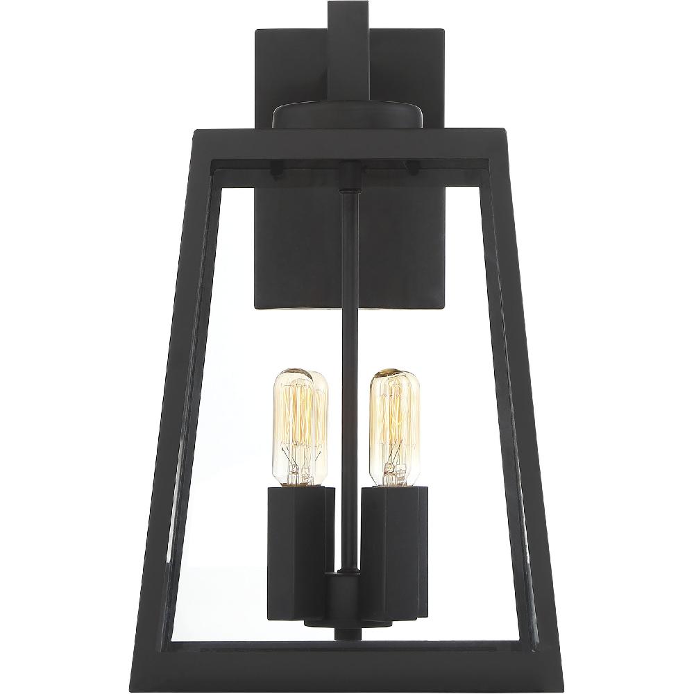 nuvo lighting Halifax 4 Light 16 inch Matte Black and Glass Outdoor Wall Lantern Large