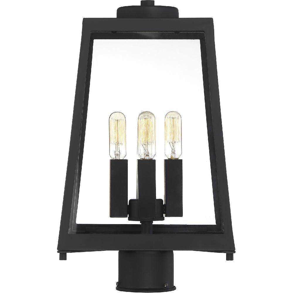 nuvo lighting Halifax 4 Light 16 inch Matte Black and Glass Outdoor Post Lantern