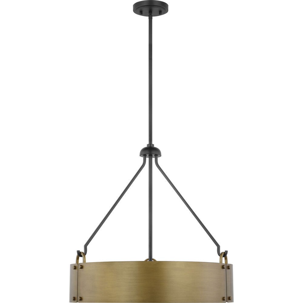 Nuvo Lighting Halter 4 Light 22.63 Inch Matte Black And Natural Brass Pendant Ceiling Light
