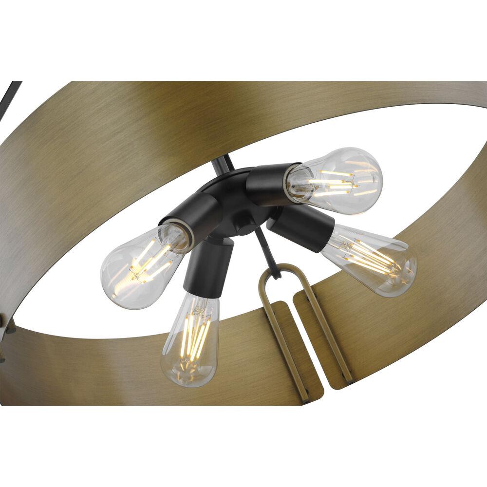 Nuvo Lighting Halter 4 Light 22.63 Inch Matte Black And Natural Brass Pendant Ceiling Light