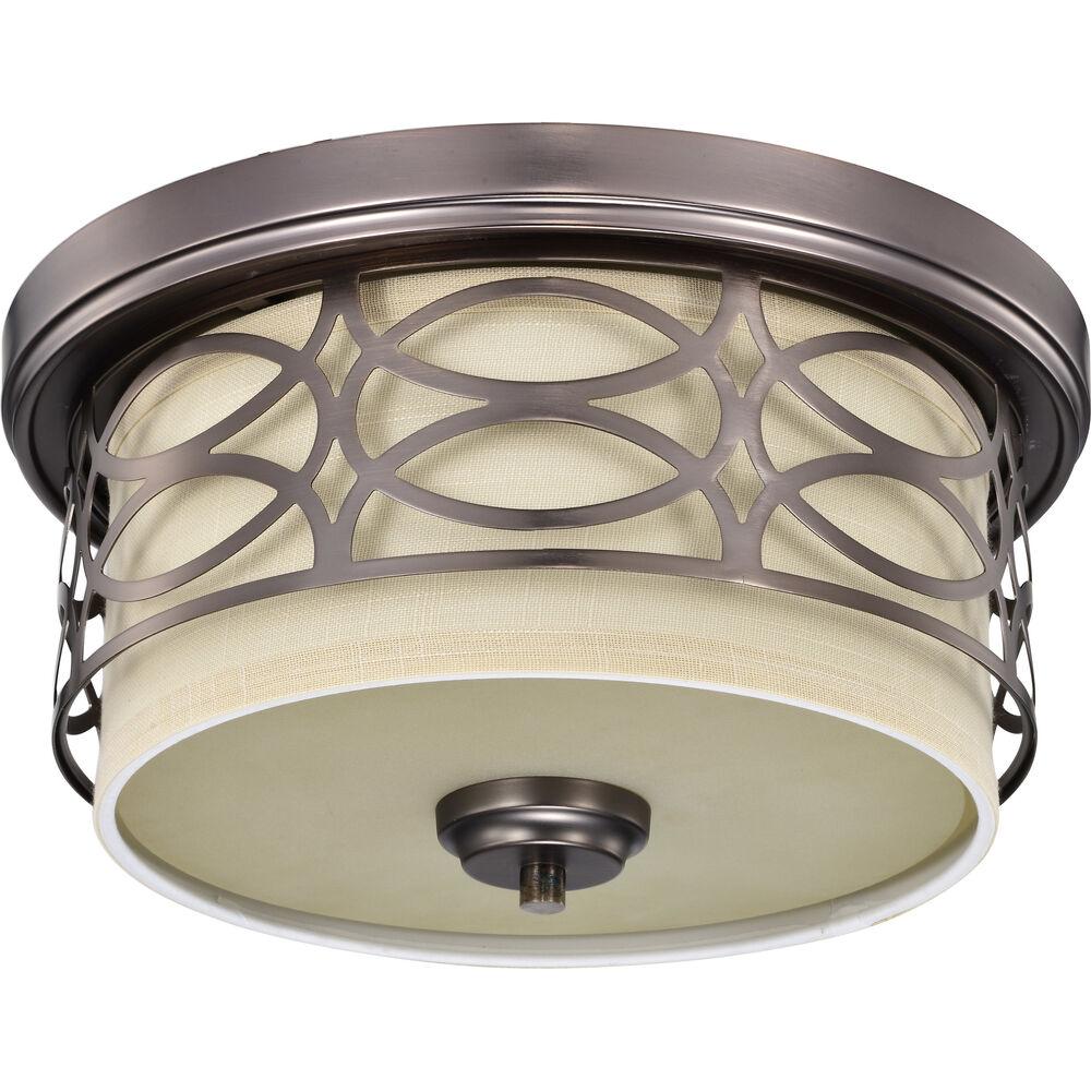 Nuvo Lighting Harlow 2 Light 13.38 Inch Hazel Bronze Flush Mount Ceiling Light