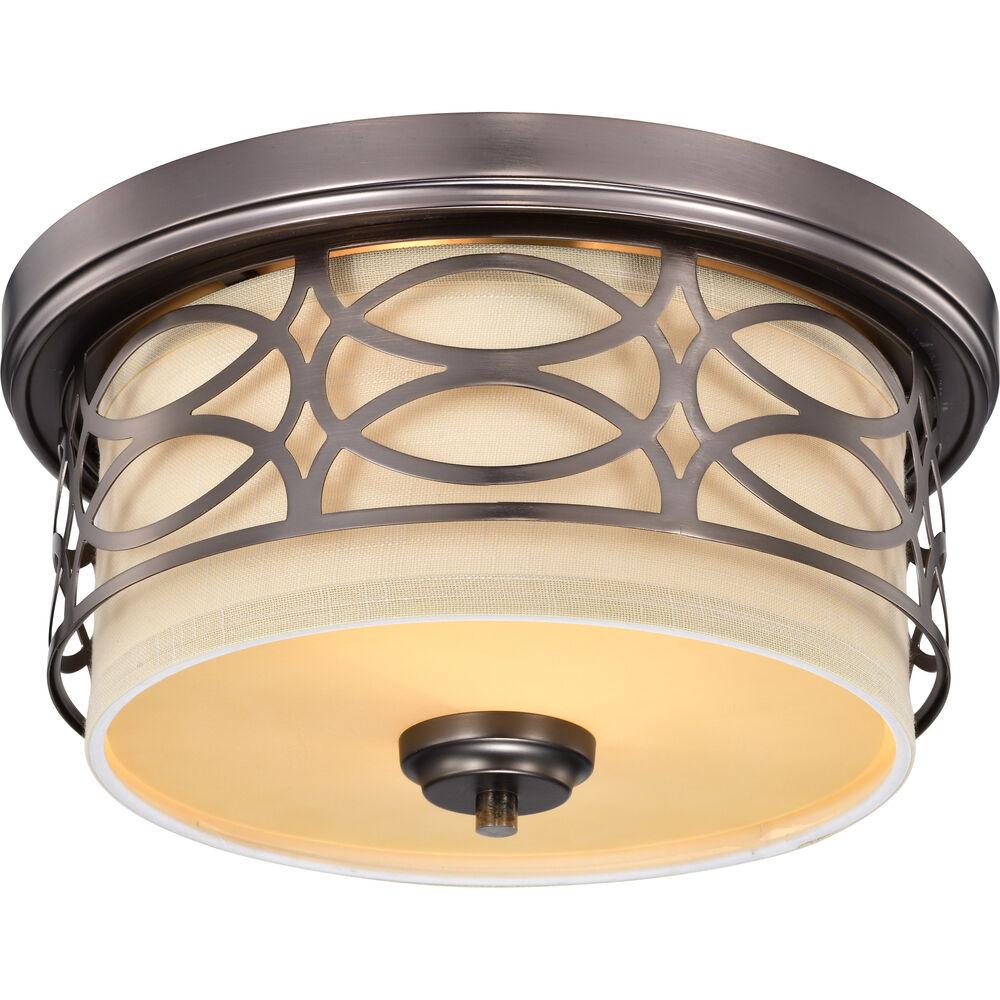 Nuvo Lighting Harlow 2 Light 13.38 Inch Hazel Bronze Flush Mount Ceiling Light