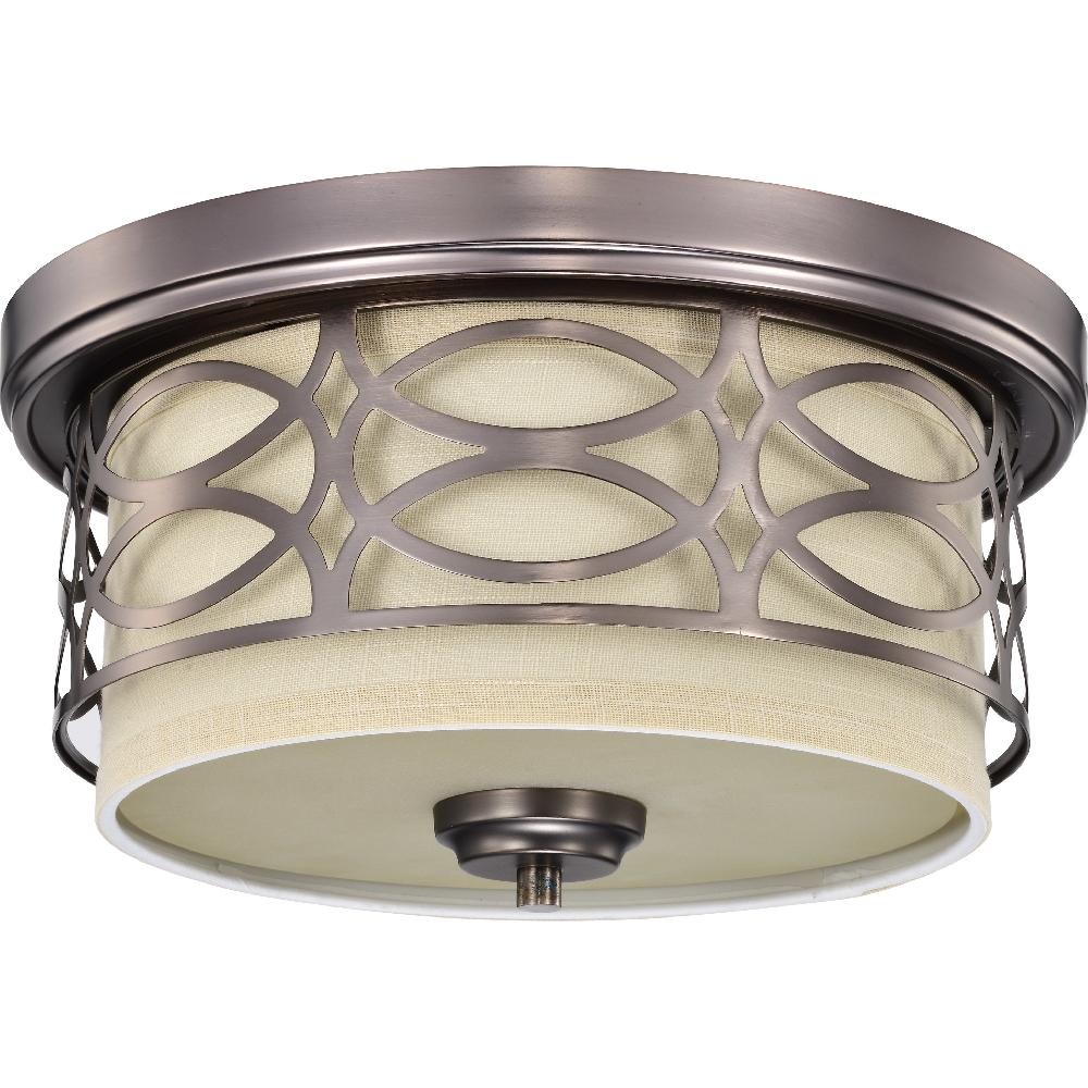 nuvo lighting Harlow 2 Light 13.38 inch Hazel Bronze Flush Mount Ceiling Light