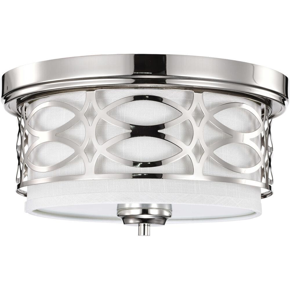 Nuvo Lighting Harlow 2 Light 13.38 Inch Polished Nickel Flush Mount Ceiling Light