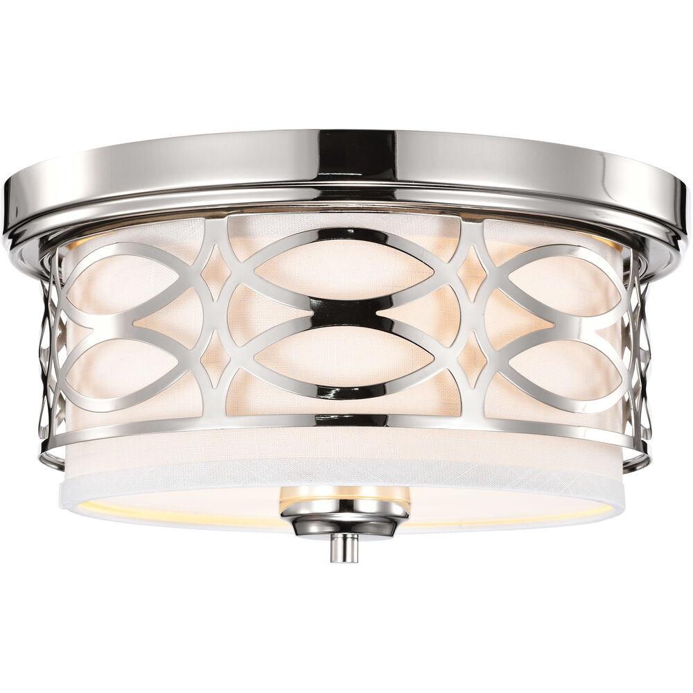 Nuvo Lighting Harlow 2 Light 13.38 Inch Polished Nickel Flush Mount Ceiling Light