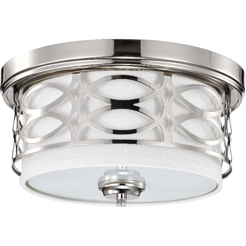 nuvo lighting Harlow 2 Light 13.38 inch Polished Nickel Flush Mount Ceiling Light