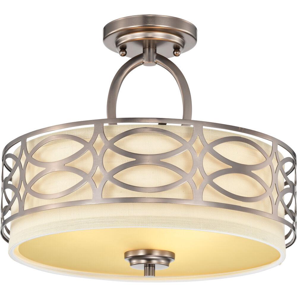 Nuvo Lighting Harlow 3 Light 15 Inch Hazel Bronze Semi Flush Mount Ceiling Light