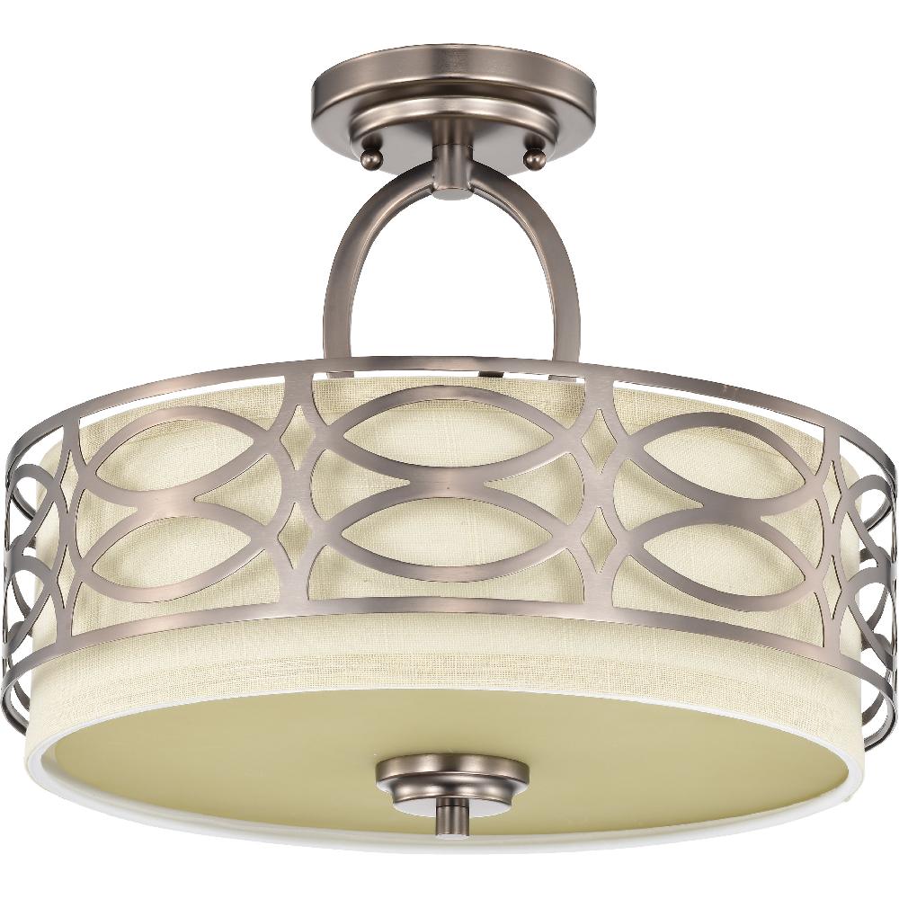 nuvo lighting Harlow 3 Light 15 inch Hazel Bronze Semi Flush Mount Ceiling Light